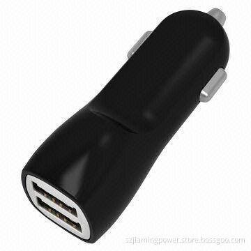Double USB Car Charger for iPad, Samsung Tablet with 2A Output, 12V Input Voltage
